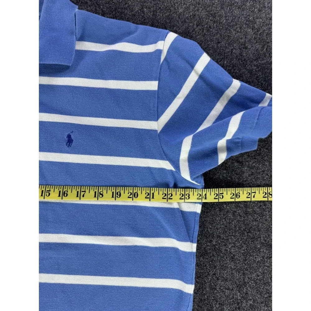 Polo Ralph Lauren Blue White Striped Polo Shirt Mens XL Cotton